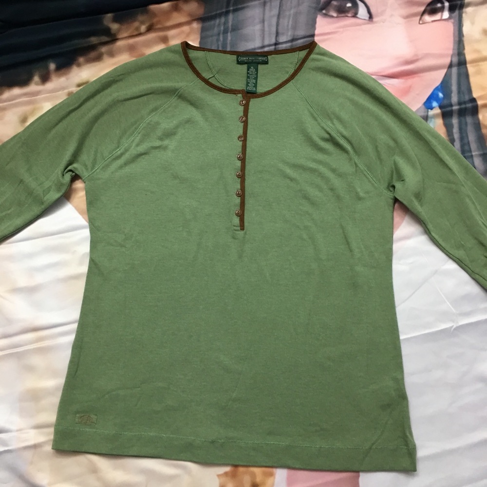 NEW Ralph Lauren Jersey Knit Olive Long sleeve Tee - Picture 2 of 13